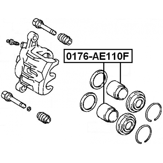 0176-AE110F - Piston, brake caliper 