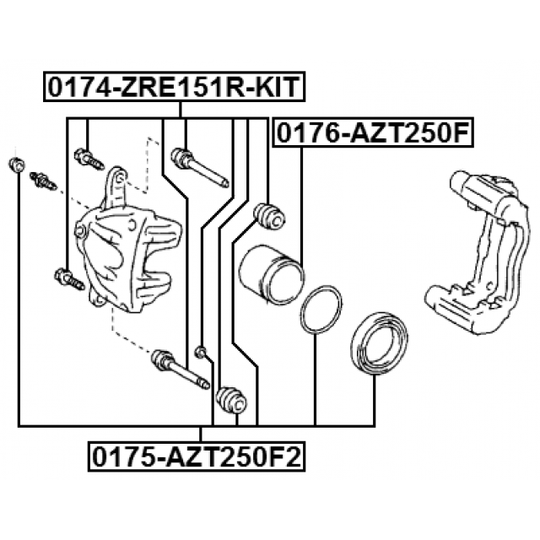 0176-AZT250F - Piston, brake caliper 