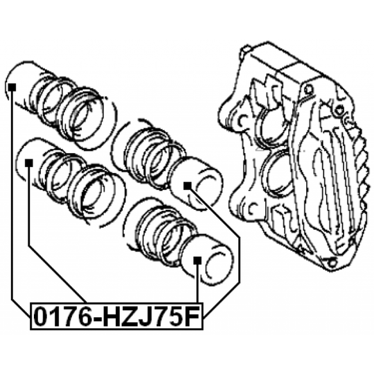 0176-HZJ75F - Piston, brake caliper 