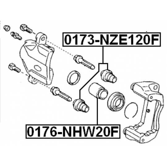 0176-NHW20F - Piston, brake caliper 