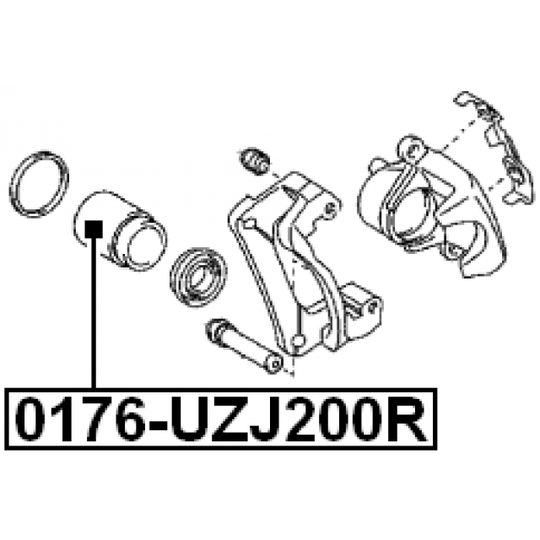 0176-UZJ200R - Piston, brake caliper 