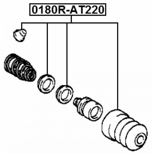 0180R-AT220 - Reparationssats, kopplingshuvudcylinder 