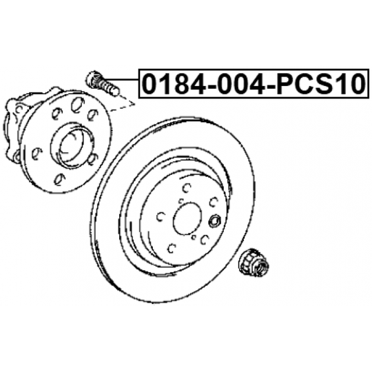 0184-004-PCS10 - Hjulbult 