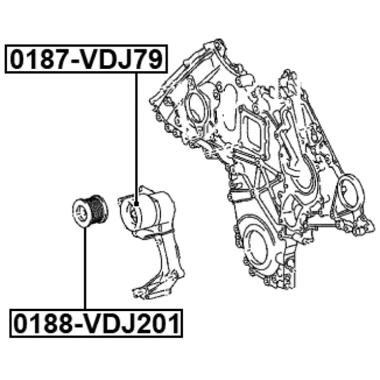 0187-VDJ79 - Tensioner Pulley, v-ribbed belt 