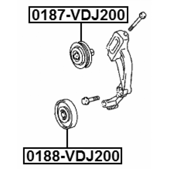 0188-VDJ200 - Deflection/Guide Pulley, v-ribbed belt 