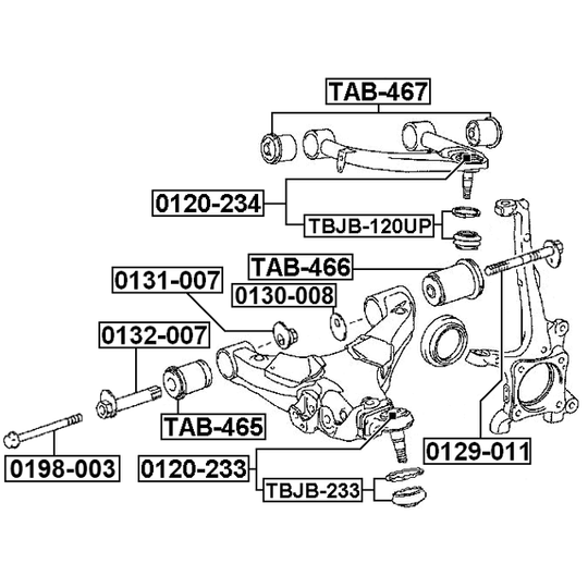 0198-003 - Fastening Bolts, control arm 