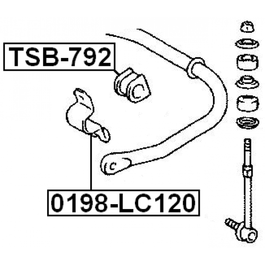 0198-LC120 - Bussning, krängningshämmare 