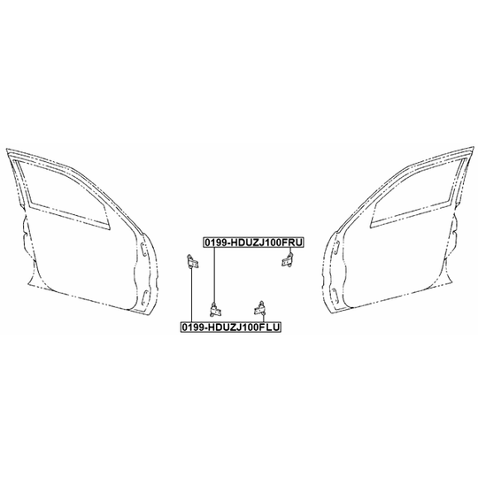 0199-HDUZJ100FLU - Door Hinge 