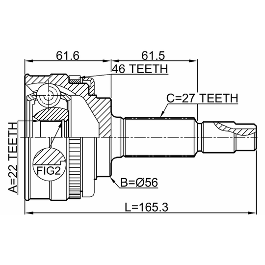 0210-051A46 - Ledsats, drivaxel 