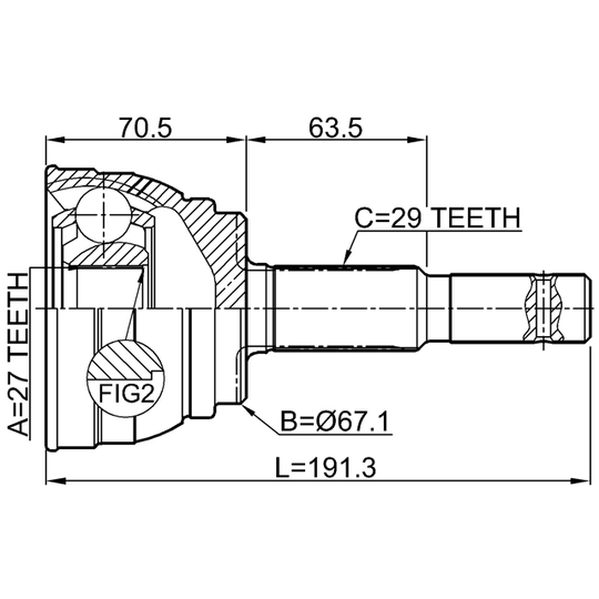 0210-S50R - Ledsats, drivaxel 