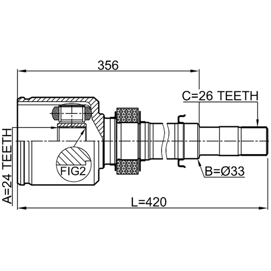 0211-C11HR16RH - Ledsats, drivaxel 