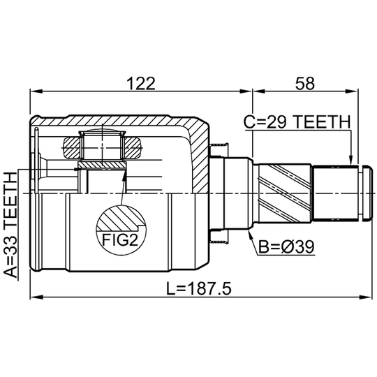 0211-MR20MTLH - Joint Kit, drive shaft 