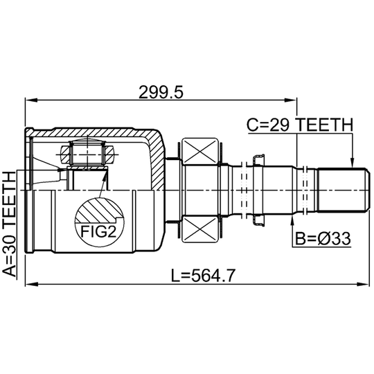 0211-R52VQ35RH - Joint Kit, drive shaft 