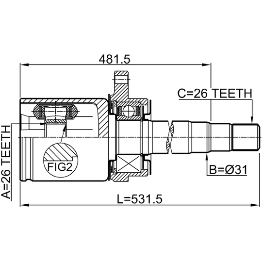 0211-V42RH - Joint Kit, drive shaft 