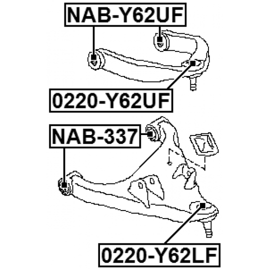 0220-Y62LF - Stöd- / Styrstag 