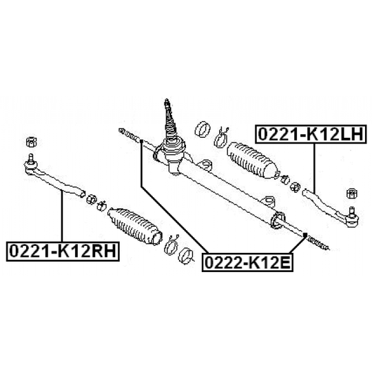 0222-K12E - Tie Rod Axle Joint 