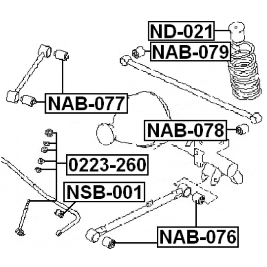 0223-260 - Rod/Strut, stabiliser 