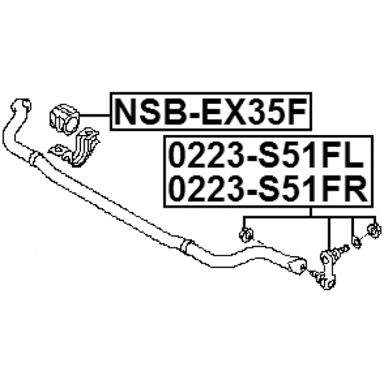 0223-S51FR - Länk, krängningshämmare 