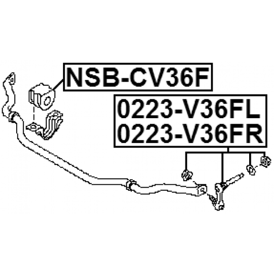 0223-V36FR - Länk, krängningshämmare 