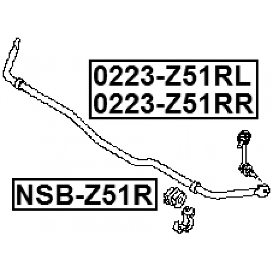 0223-Z51RL - Länk, krängningshämmare 