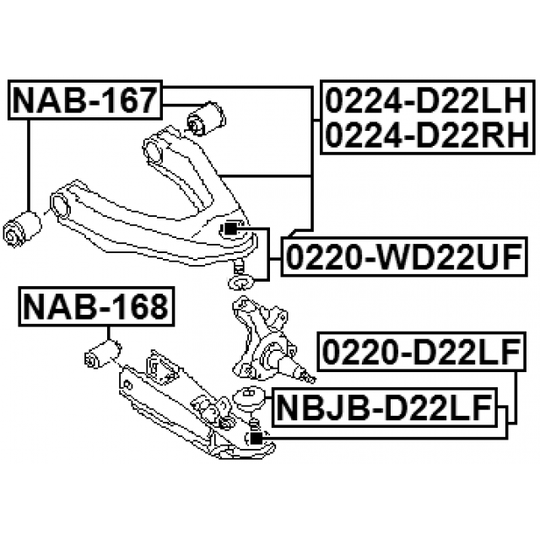 0224-D22LH - Track Control Arm 