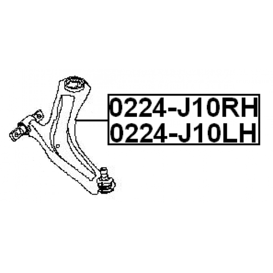 0224-J10LH - Track Control Arm 