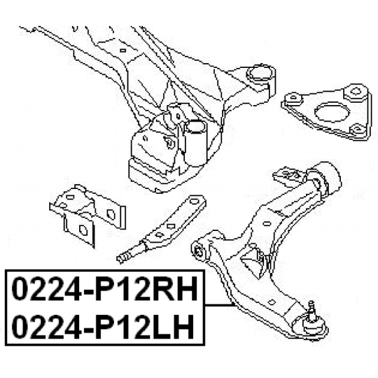 0224-P12RH - Länkarm, hjulupphängning 