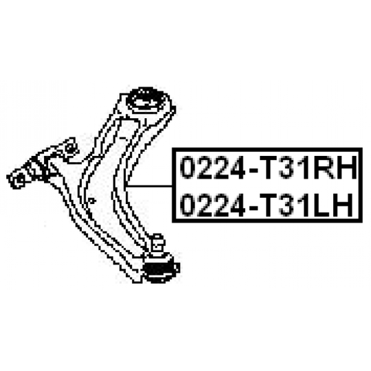 0224-T31LH - Track Control Arm 