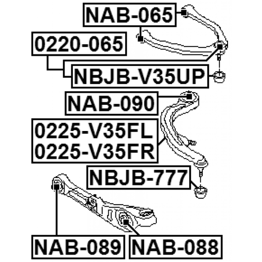 0225-V35FL - Track Control Arm 