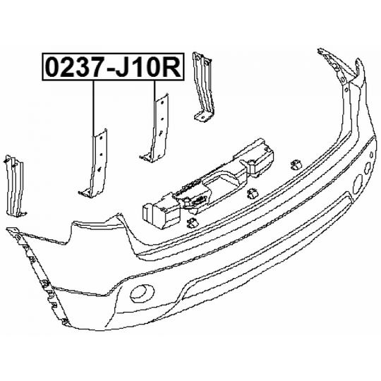 0237-J10R - Hållare, stötfångare 