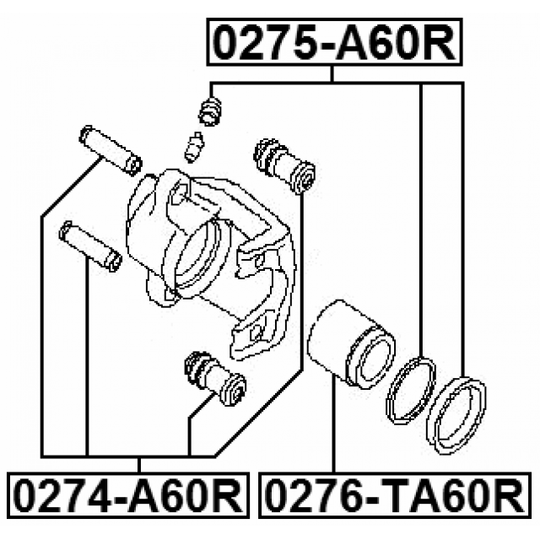 0274-A60R - Guide Bolt, brake caliper 