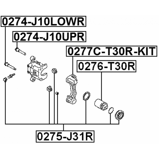 0274-J10LOWR - Guide Bolt, brake caliper 