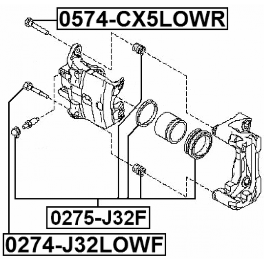 0274-J32LOWF - Guide Bolt, brake caliper 