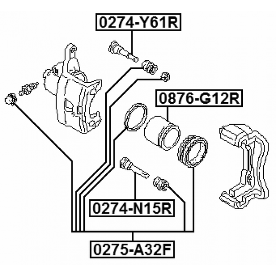 0274-N15R - Guide Bolt, brake caliper 