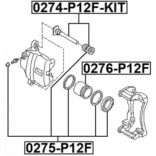 0274-P12F-KIT - Guide Bolt, brake caliper 