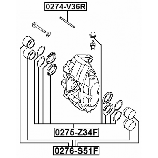 0274-V36R - Guide Bolt, brake caliper 