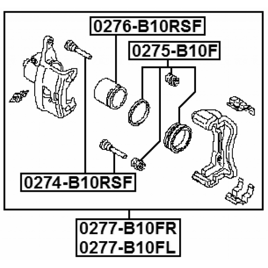 0275-B10F - Repair Kit, brake caliper 