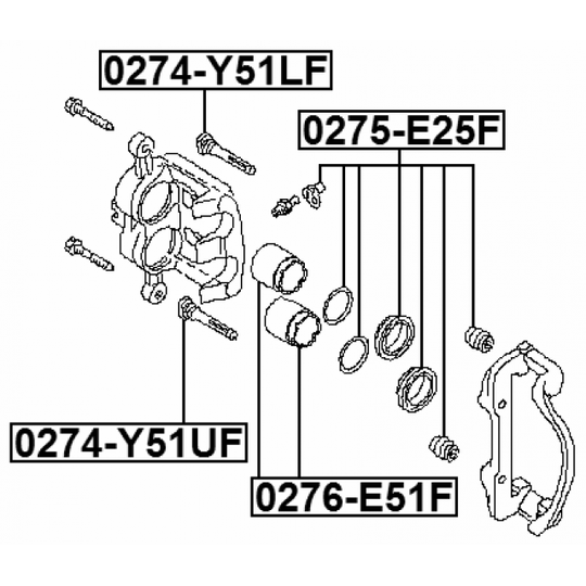 0275-E25F - Repair Kit, brake caliper 