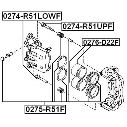 0275-R51F - Repair Kit, brake caliper 