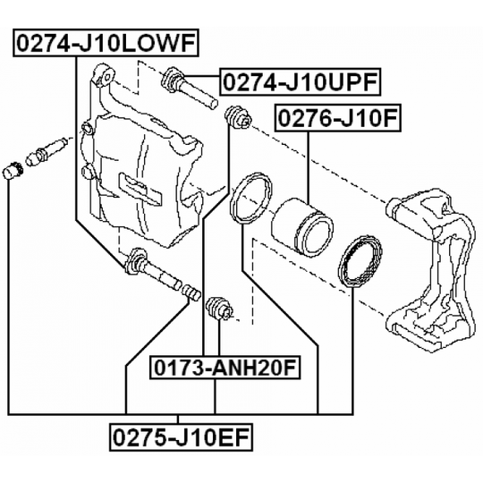 0276-J10F - Piston, brake caliper 
