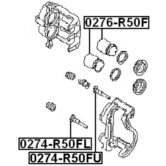 0276-R50F - Piston, brake caliper 