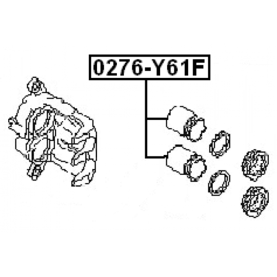 0276-Y61F - Piston, brake caliper 