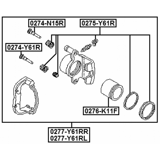 0277-Y61RR - Brake Caliper 