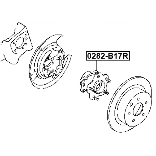 0282-B17R - Pyörän napa 