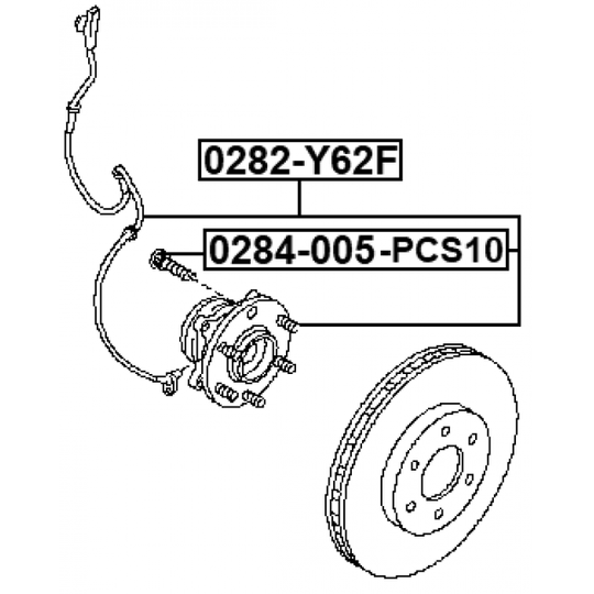 0284-005-PCS10 - Hjulbult 