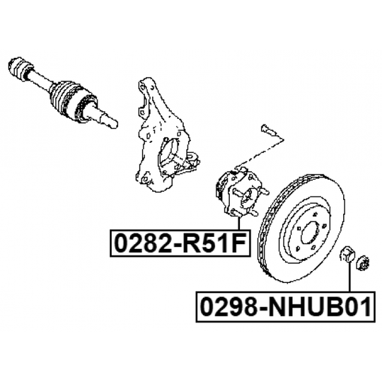 0298-NHUB01 - Axle Nut, drive shaft 