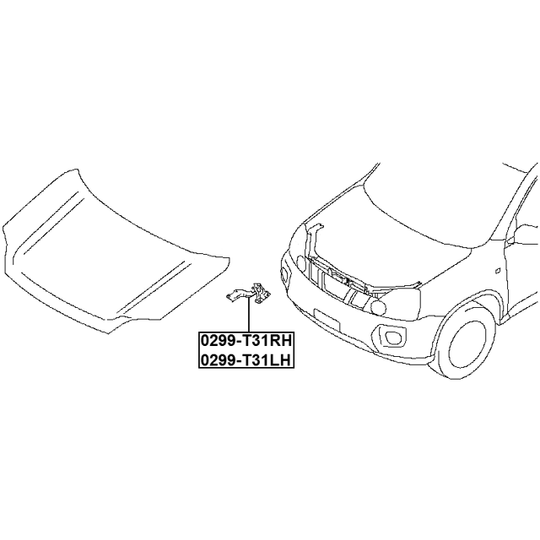 0299-T31LH - Mounting Kit, bonnet 