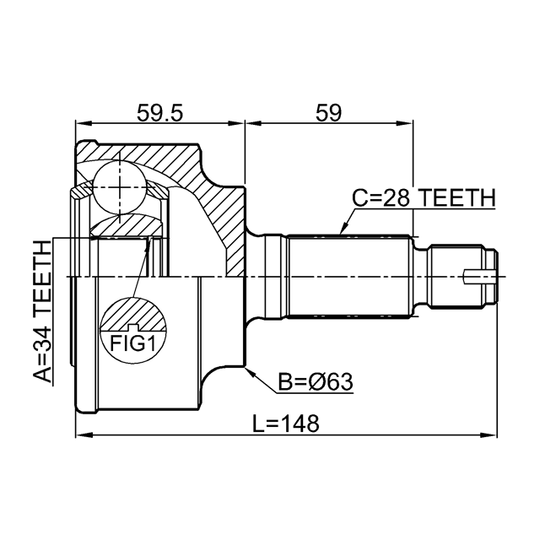 0310-CL22 - Joint Kit, drive shaft 