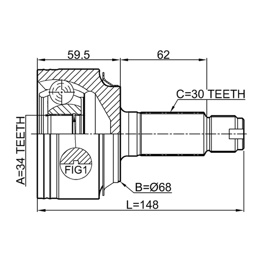 0310-CRVDI - Joint Kit, drive shaft 