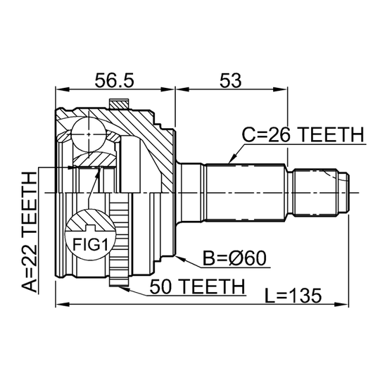 0310-EUA50 - Joint Kit, drive shaft 